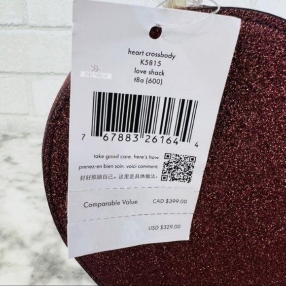 Kate Spade Love Shack Glitter Heart Purse Crossbody - Picture 9 of 11